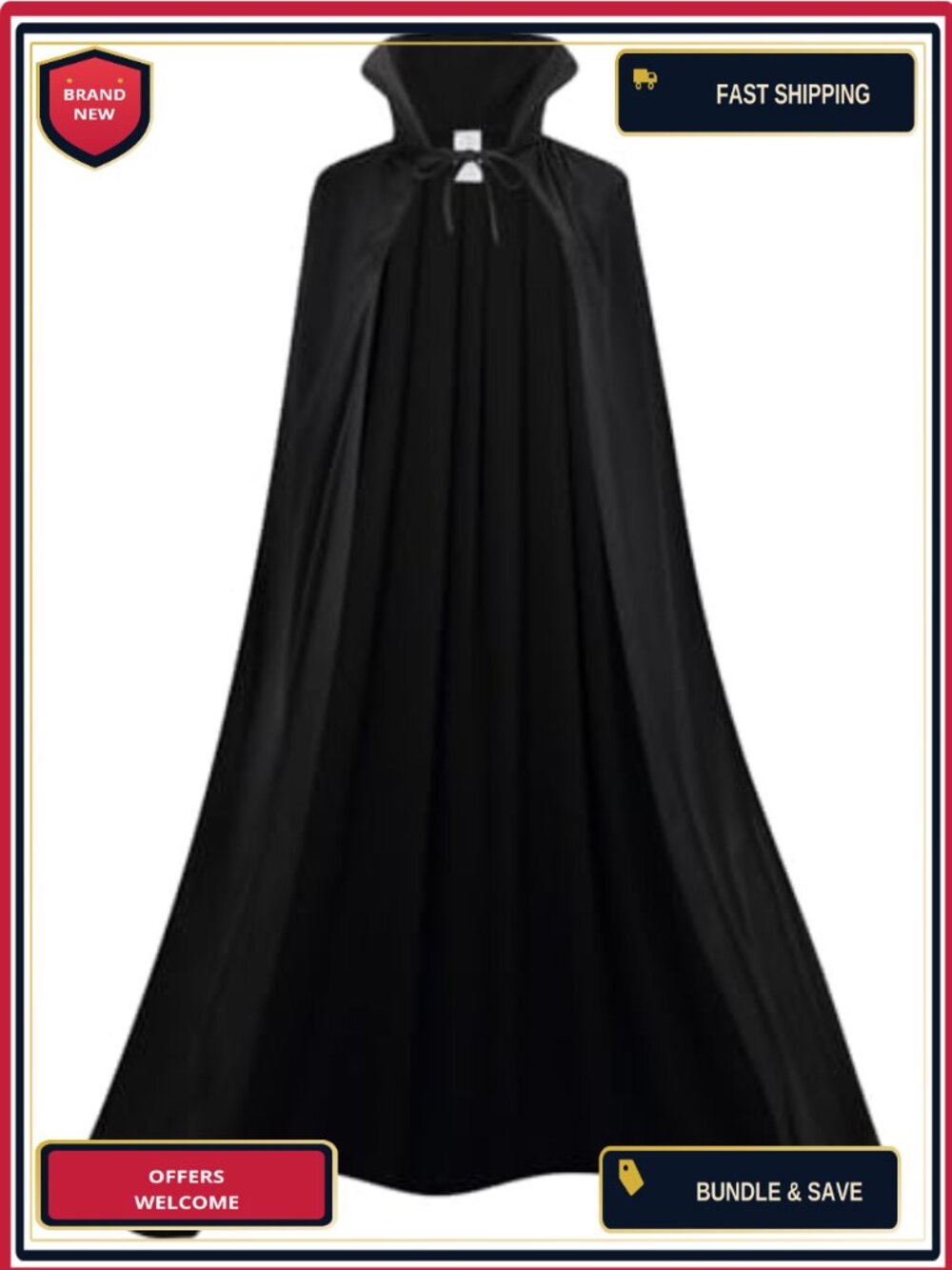 Unisex Reversible Vampire Cloak Cape Halloween Cosplay Robe
